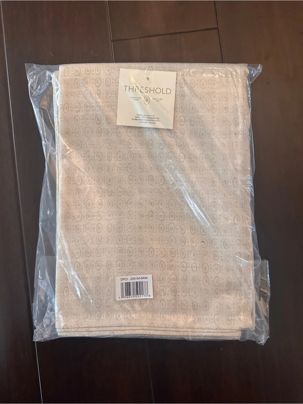 Threshold Neutral Beige Linen-Look Tablecloth